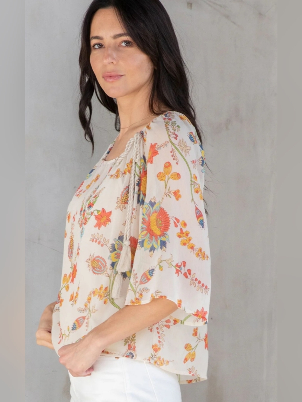 Love Stitch Verbena Chiffon Top